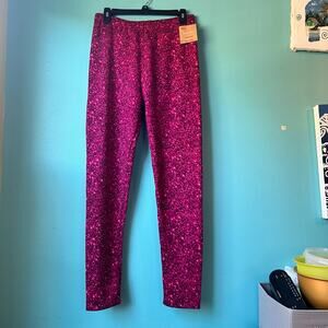 New Just Cozy Leggings Pink Womens Size XL Fleece Lined NWT